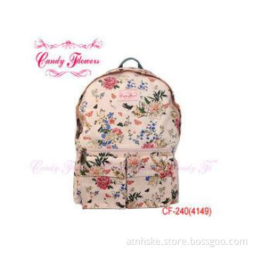 Fashion white Flower Print Backpack travelling rucksacks fo